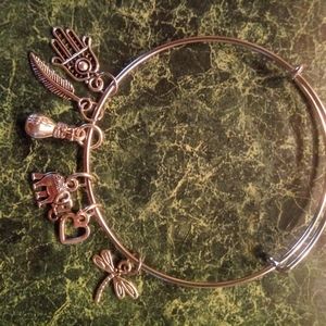 6 charm bangle braclet